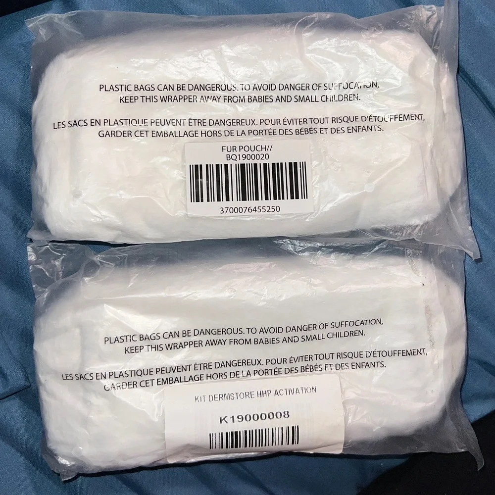 NIB by Terry White Faux Fur Makeup Pouch x 2